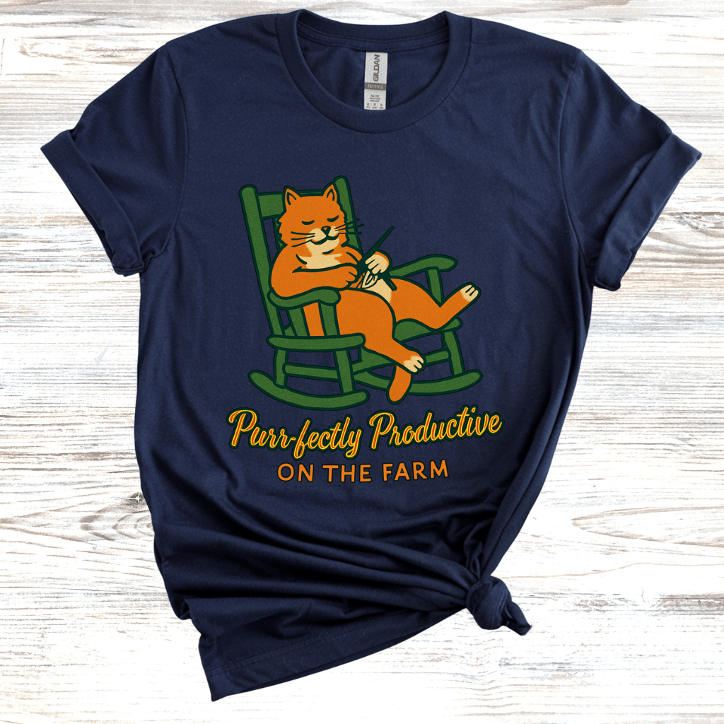 Purrfectly Productive on the Farm T-Shirt