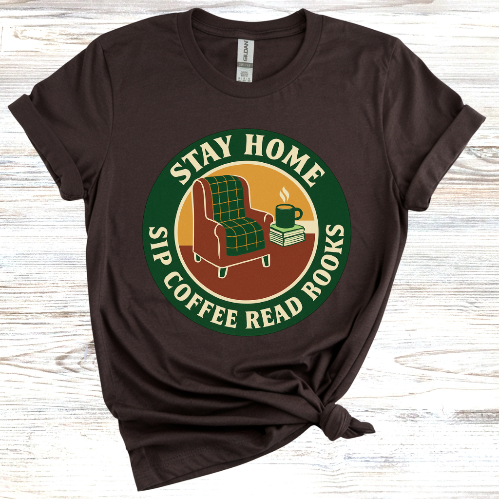 Stay Home Sip Coffee Read Books T-shirt