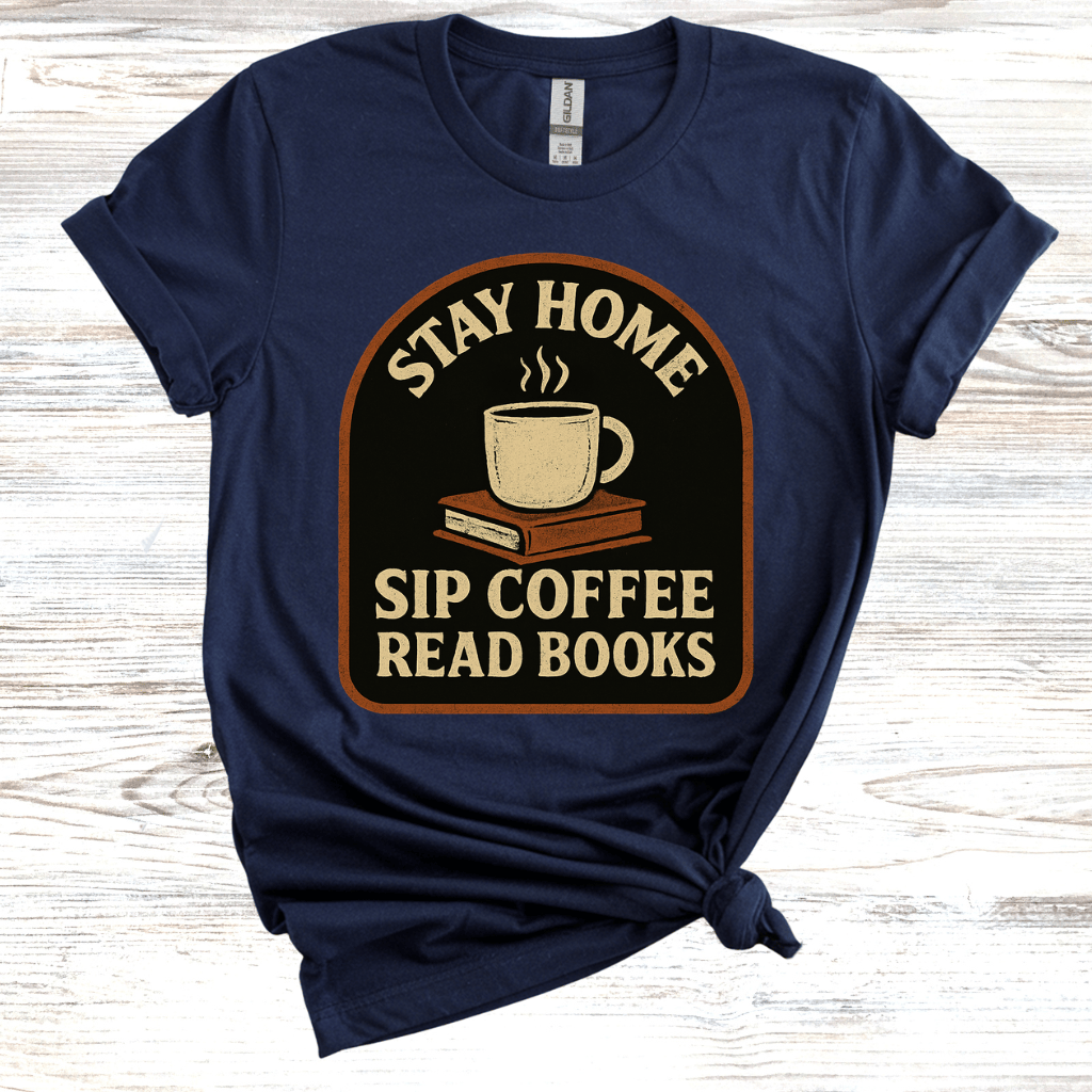 Stay Home Sip Coffee Read Books T-Shirt