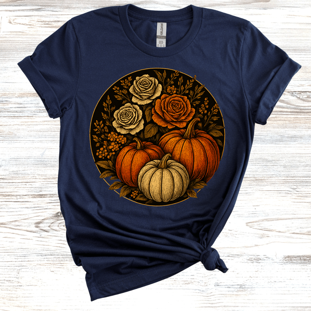 Fall Floral Pumpkin T-Shirt