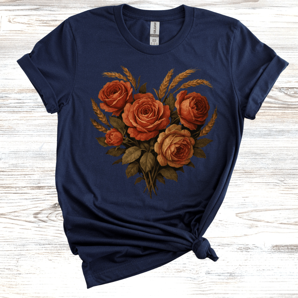 Vintage Floral Heart T-Shirt
