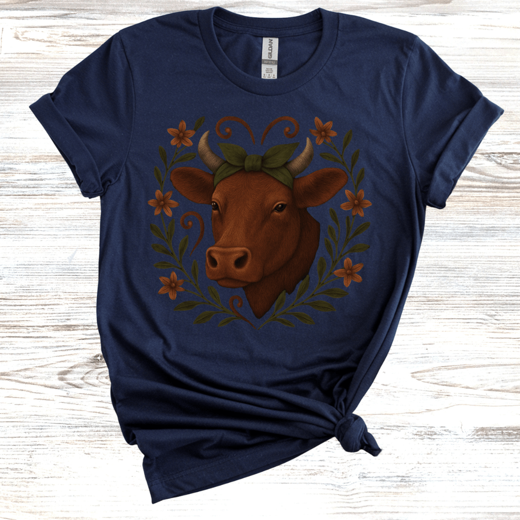 Vintage Cow Floral T-Shirt