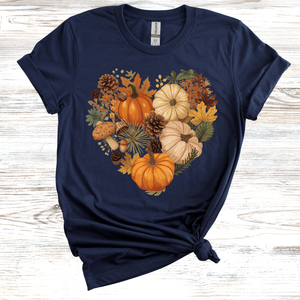 Autumn Heart Pumpkin T-Shirt