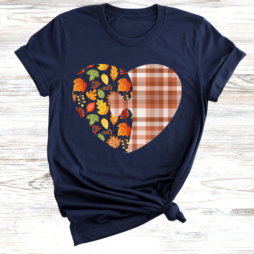 Fall Puzzle Heart T-Shirt