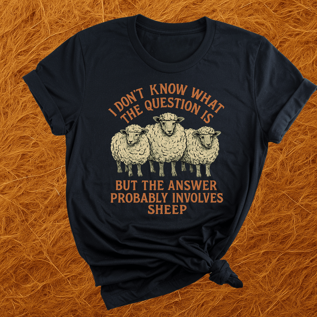 Answer Involves Sheep T-Shirt