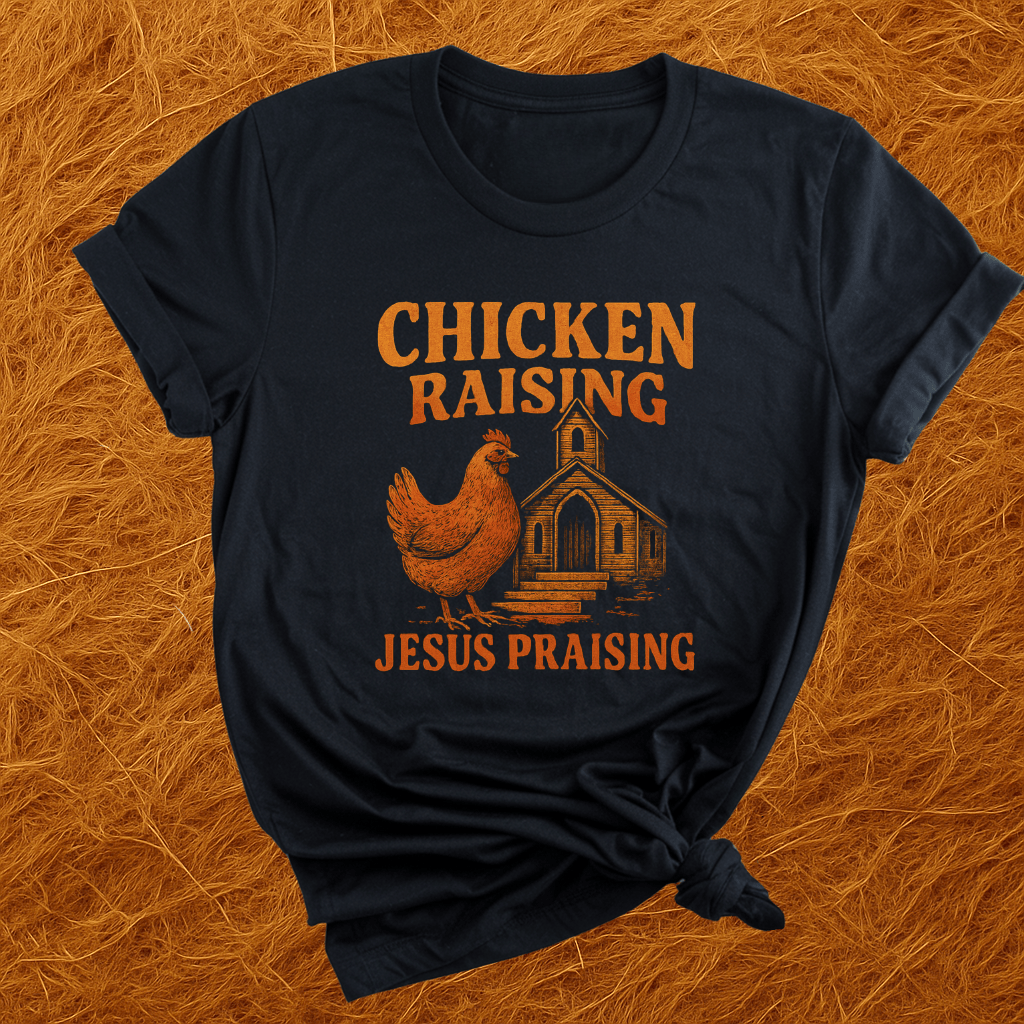 Chicken Raising Jesus Praising T-Shirt