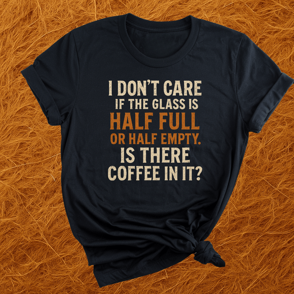Glass Half Full Coffee T-Shirt
