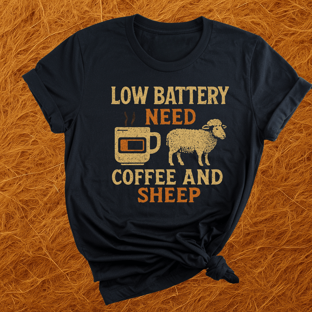 Coffee And Sheep Battery T-Shirt