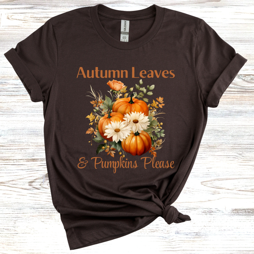 Autumn Leaves & Pumpkins Please T-Shirt
