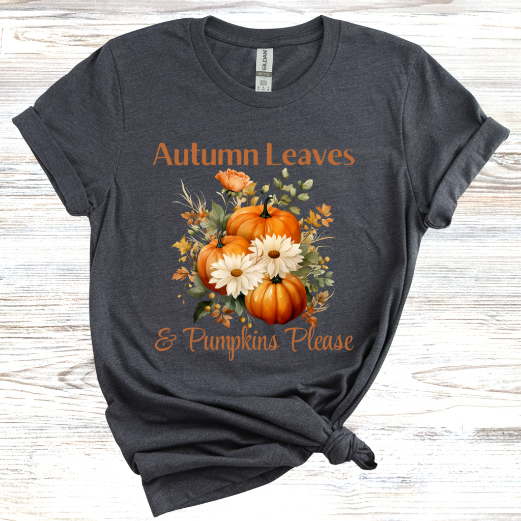 Autumn Leaves & Pumpkins Please T-Shirt