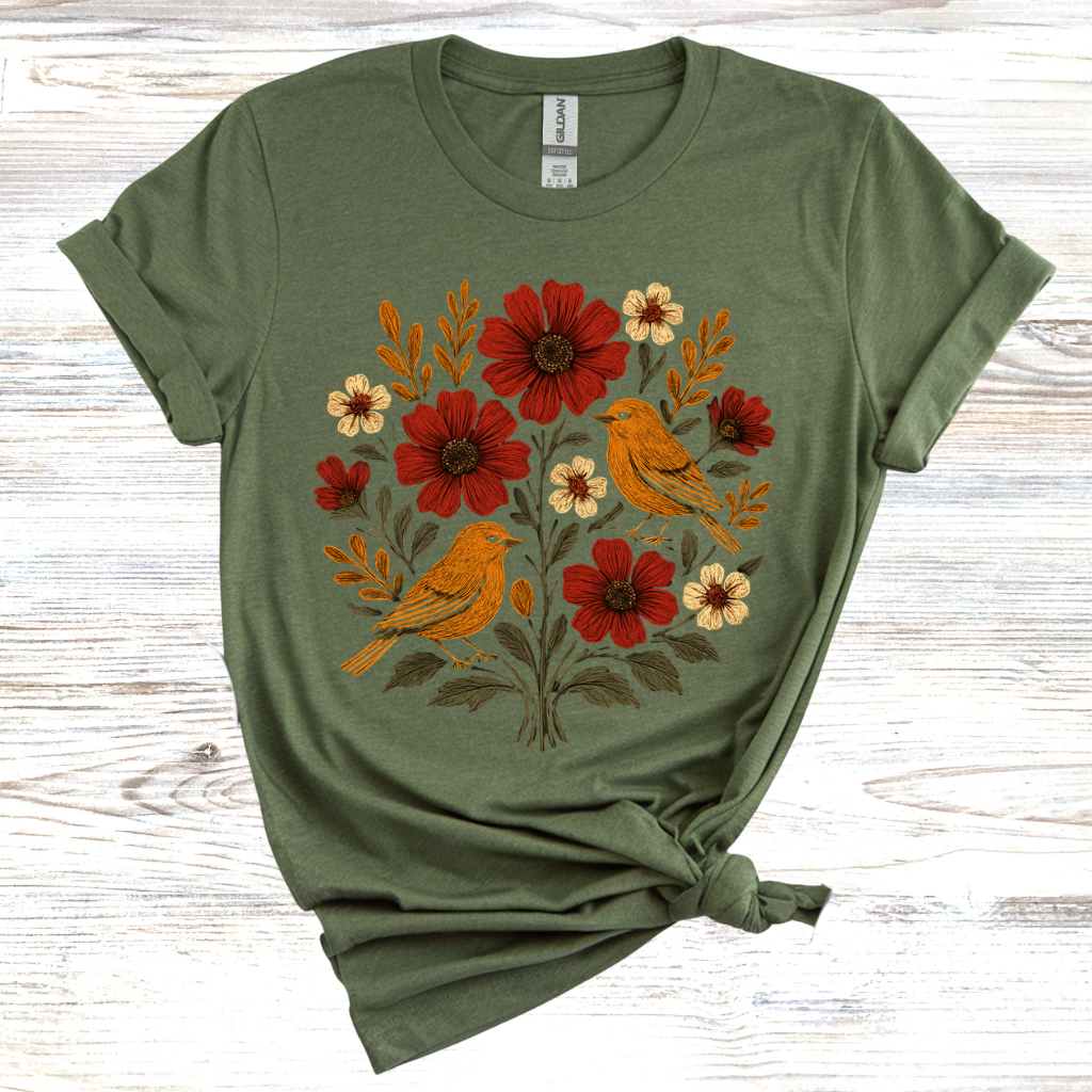 Floral Birds T-Shirt