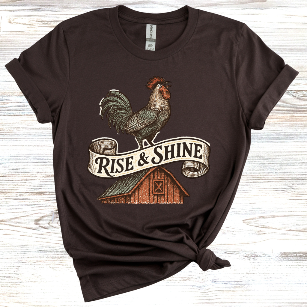 Vintage Rise & Shine Rooster T-Shirt