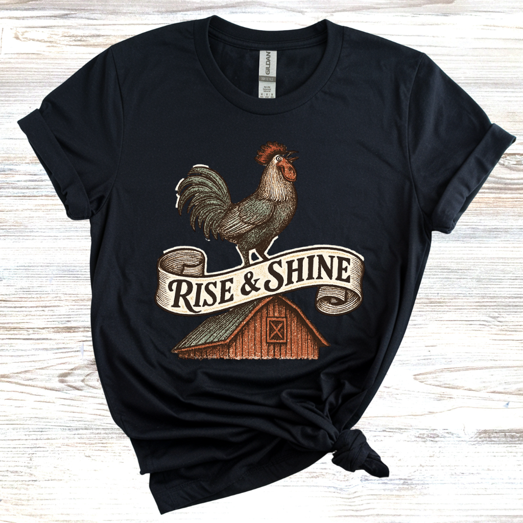 Vintage Rise & Shine Rooster T-Shirt
