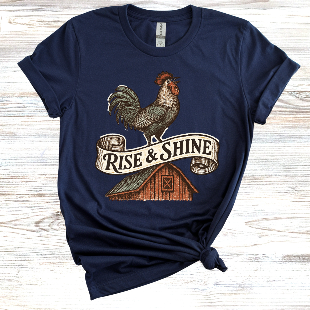Vintage Rise & Shine Rooster T-Shirt