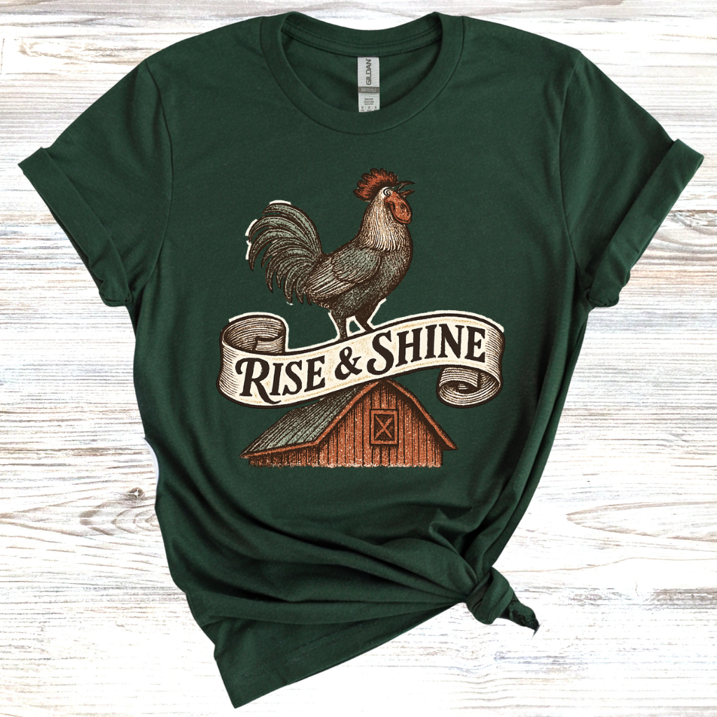 Vintage Rise & Shine Rooster T-Shirt