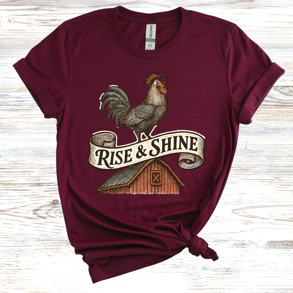 Vintage Rise & Shine Rooster T-Shirt
