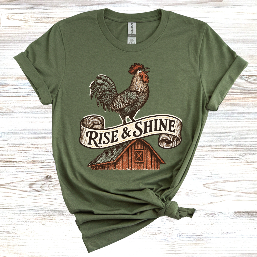 Vintage Rise & Shine Rooster T-Shirt