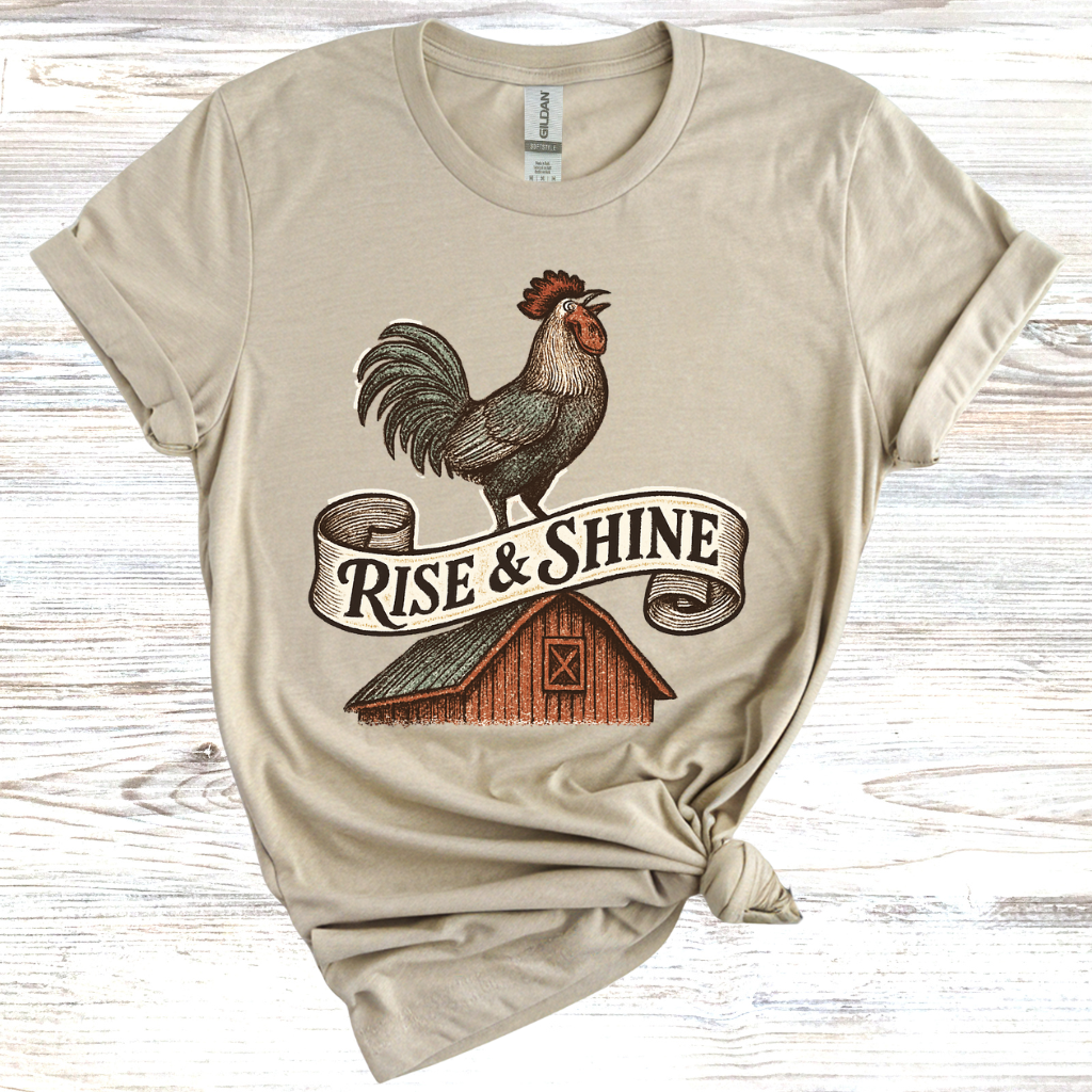 Vintage Rise & Shine Rooster T-Shirt
