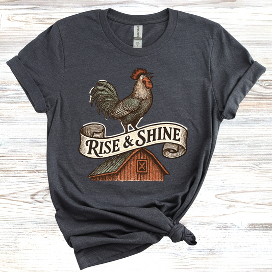 Vintage Rise & Shine Rooster T-Shirt