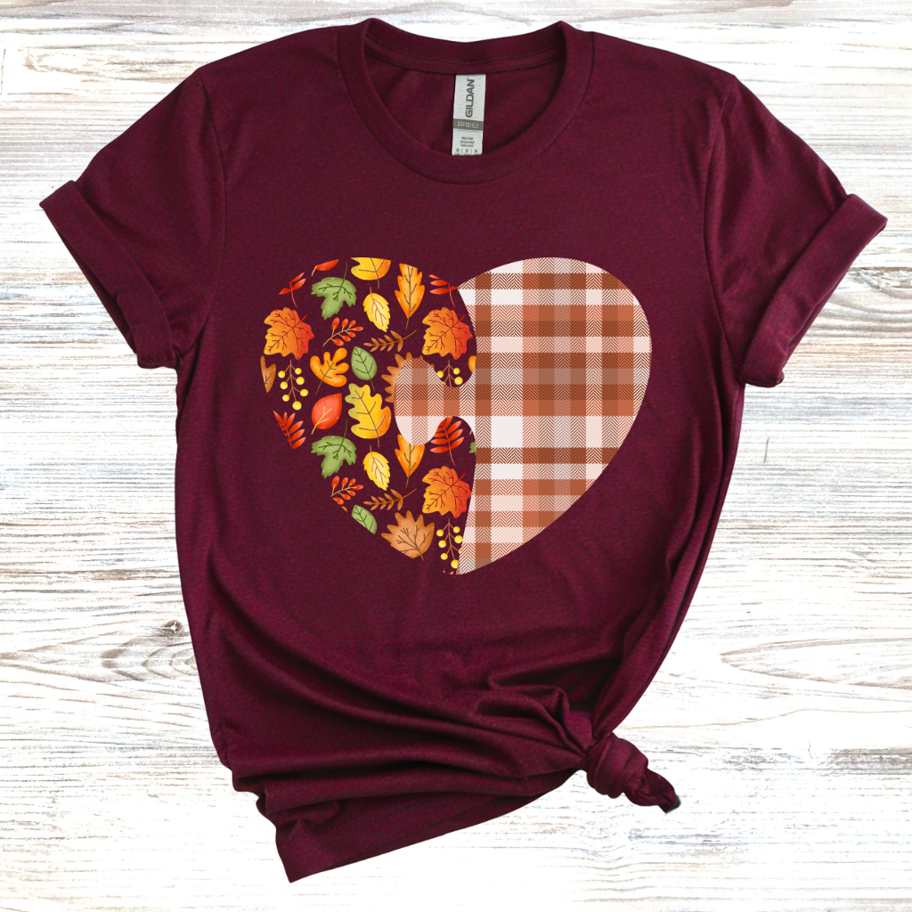 Fall Puzzle Heart T-Shirt