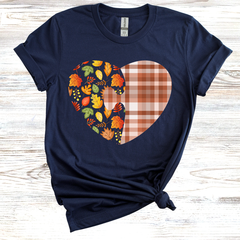 Fall Puzzle Heart T-Shirt