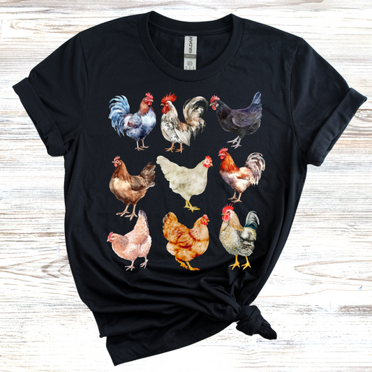 Vintage Chicken Print T-Shirt