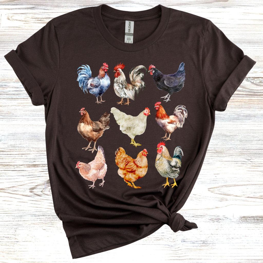 Vintage Chicken Print T-Shirt