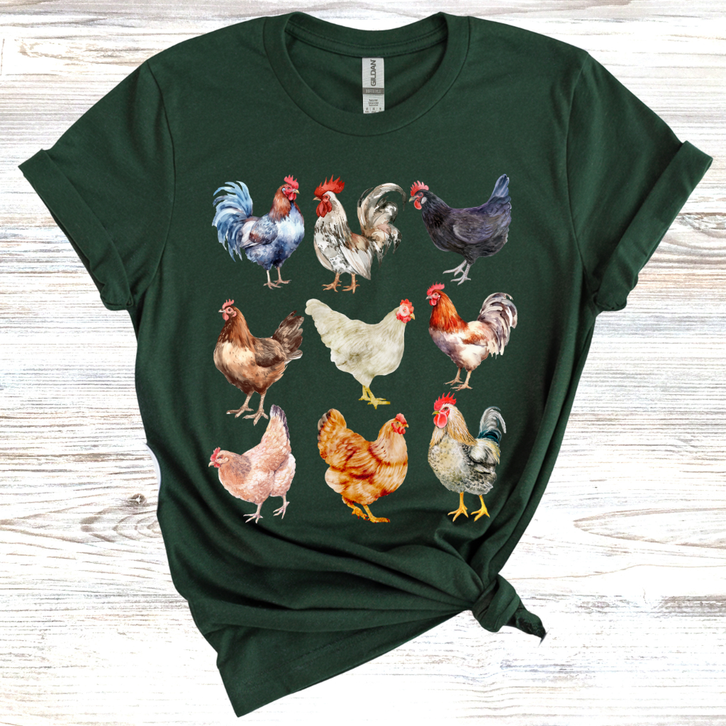 Vintage Chicken Print T-Shirt