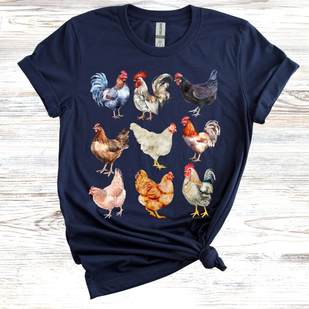 Vintage Chicken Print T-Shirt
