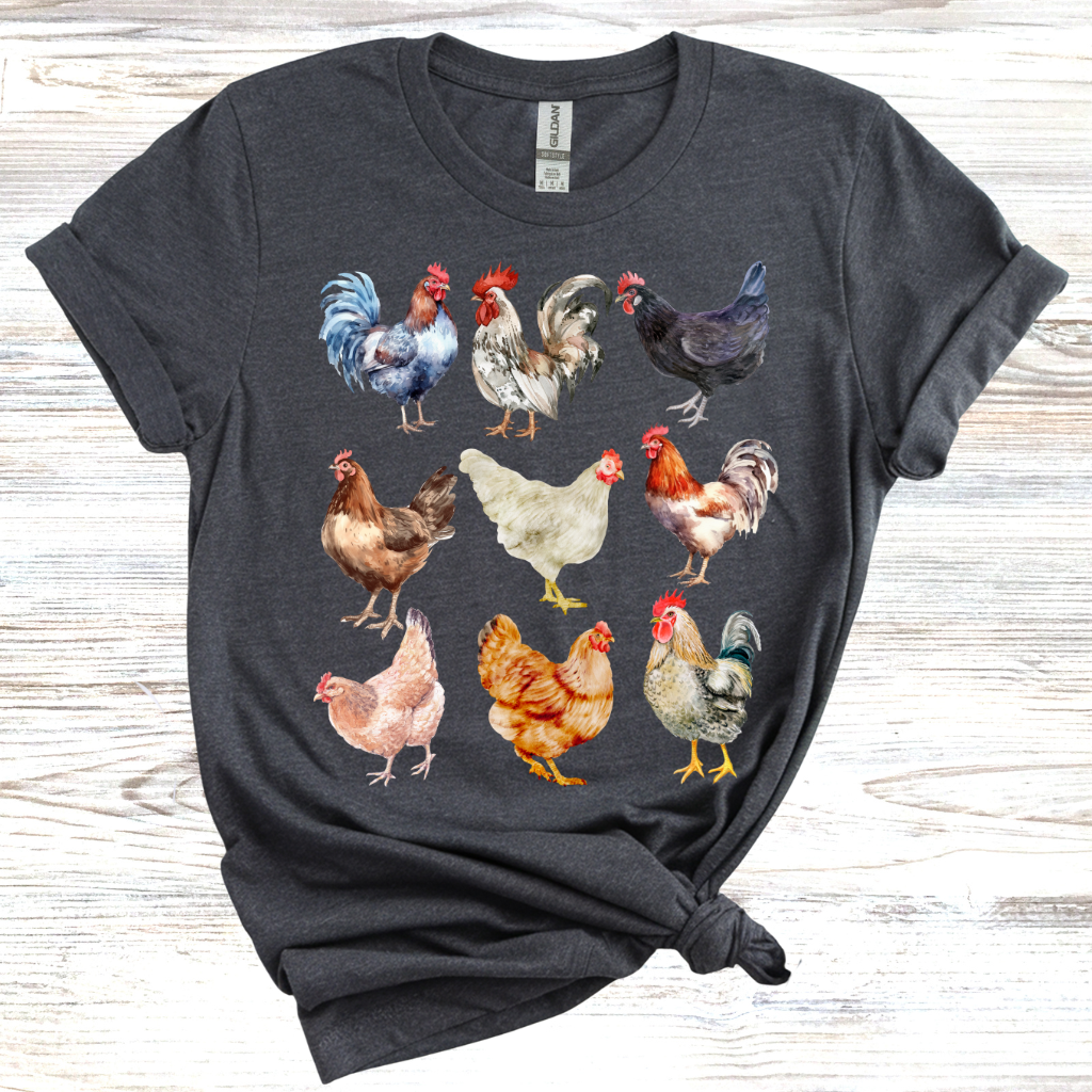 Vintage Chicken Print T-Shirt