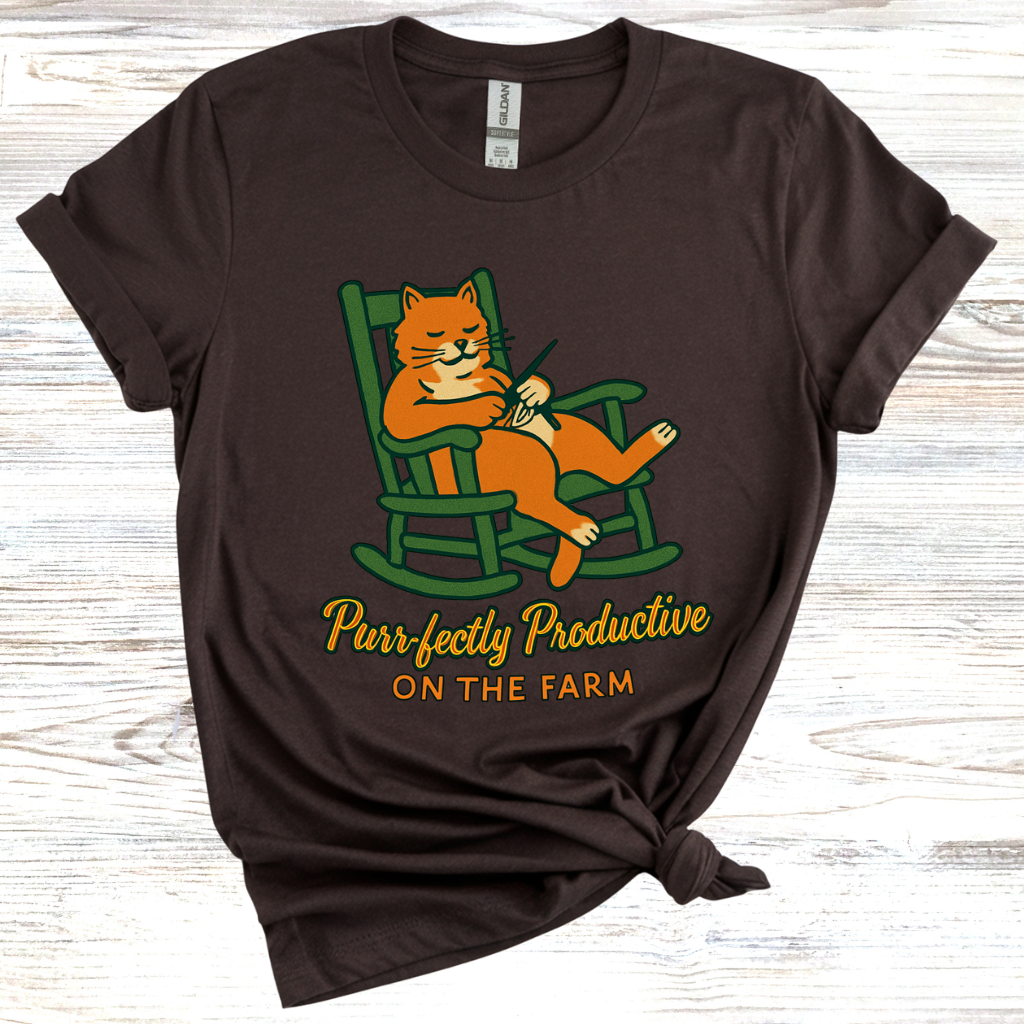 Purrfectly Productive on the Farm T-Shirt
