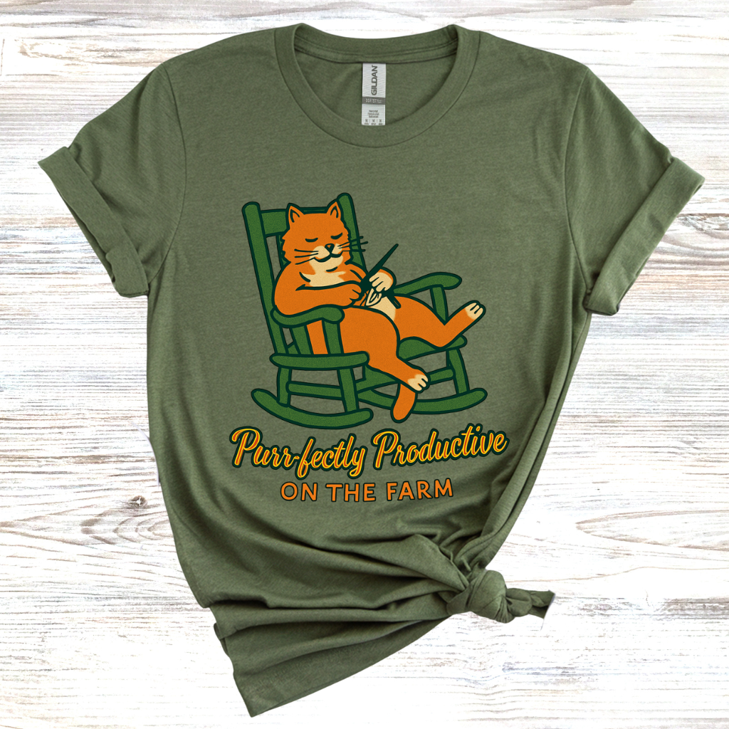 Purrfectly Productive on the Farm T-Shirt