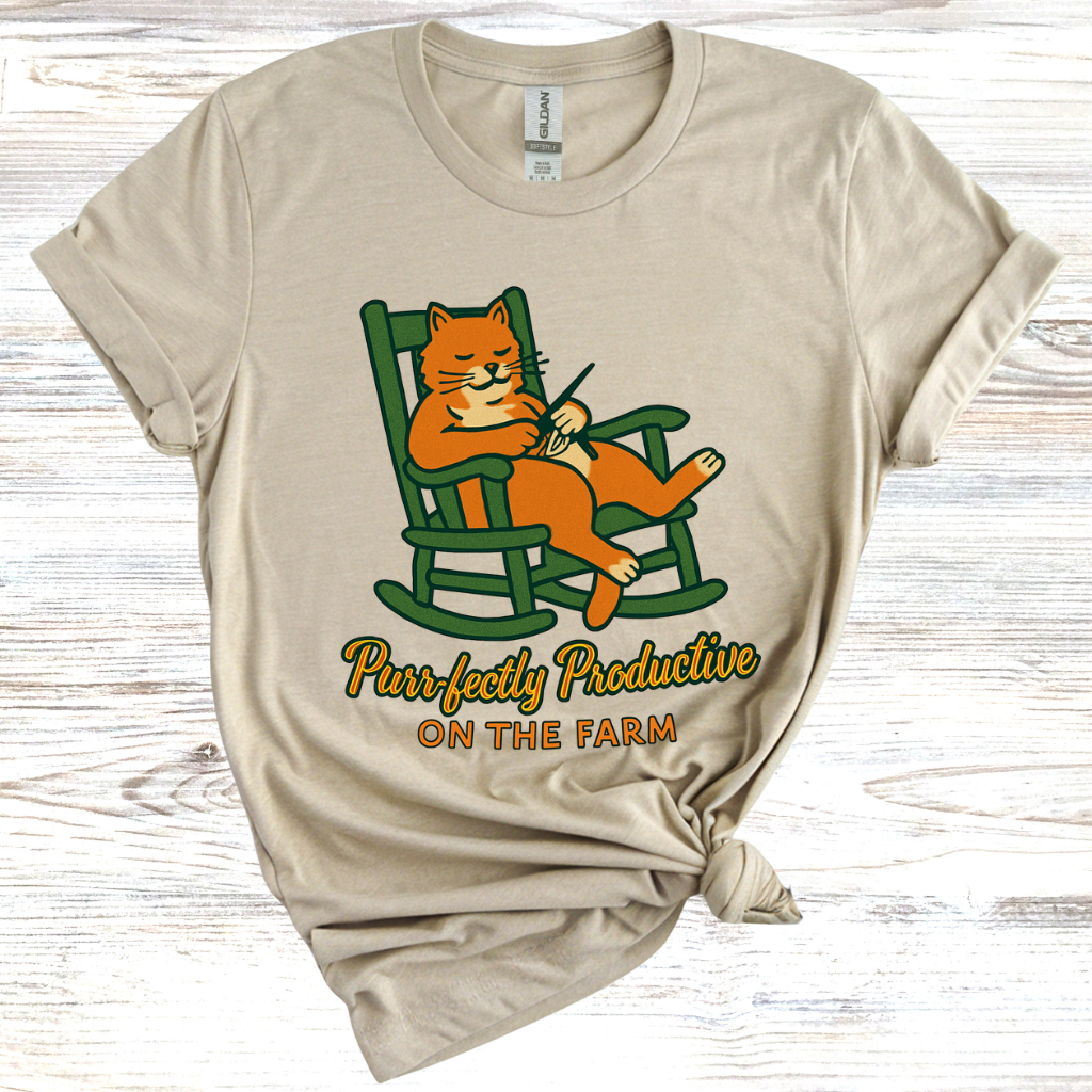 Purrfectly Productive on the Farm T-Shirt