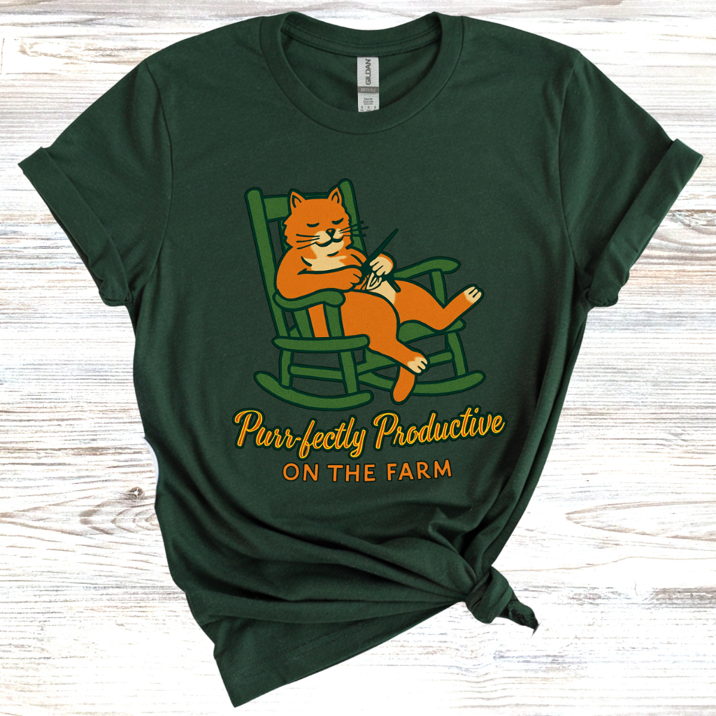 Purrfectly Productive on the Farm T-Shirt