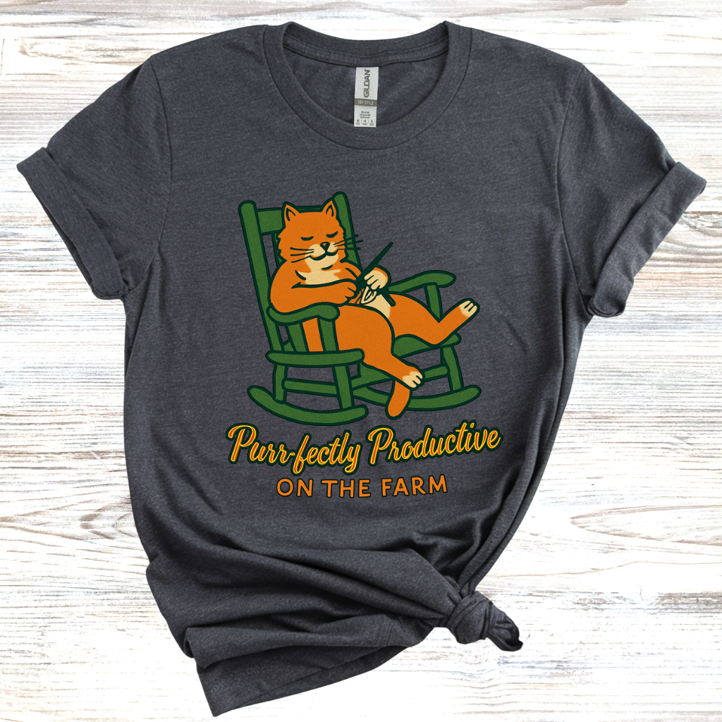 Purrfectly Productive on the Farm T-Shirt