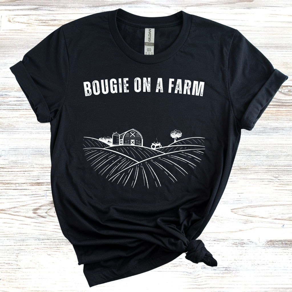 Bougie on a Farm Sketched Farmscape T-Shirt