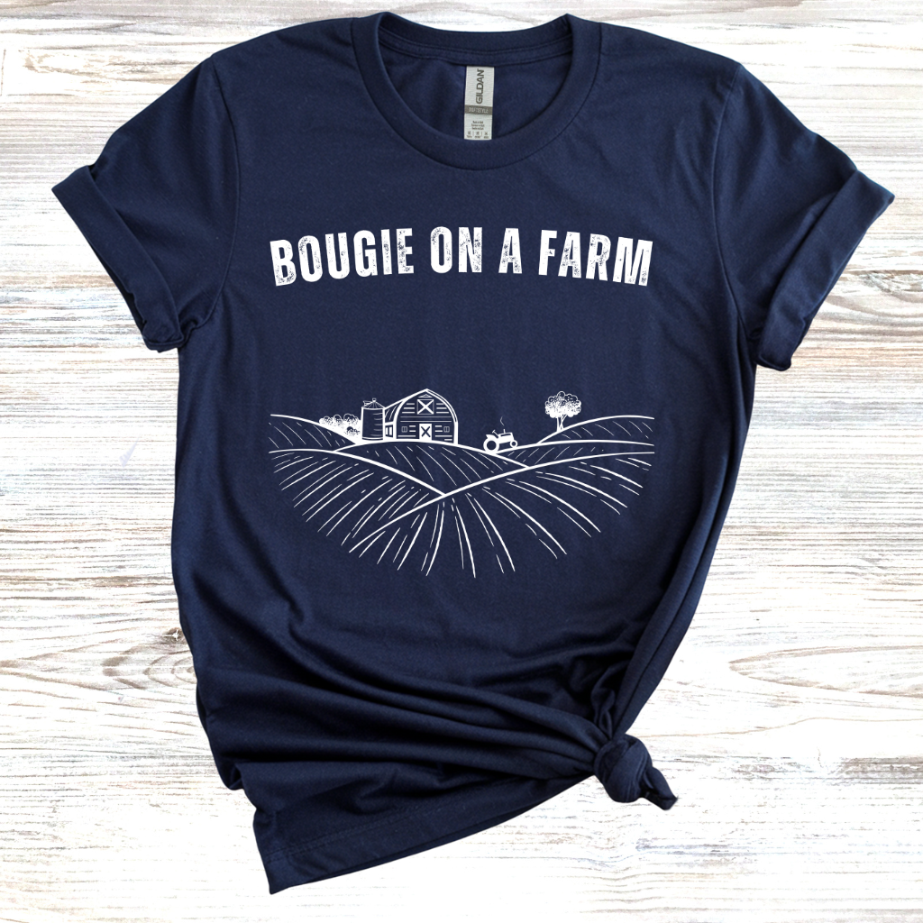 Bougie on a Farm Sketched Farmscape T-Shirt