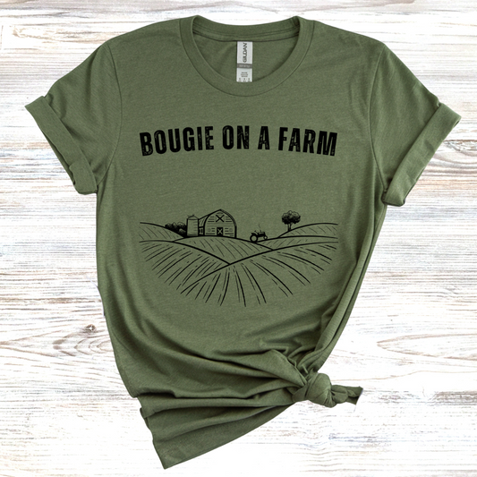 Bougie on a Farm Sketched Farmscape T-Shirt