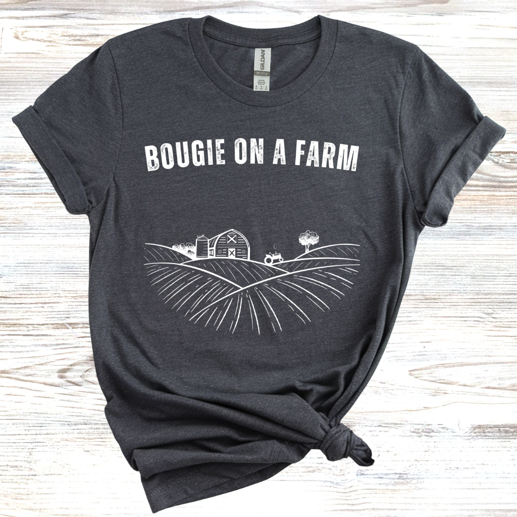 Bougie on a Farm Sketched Farmscape T-Shirt