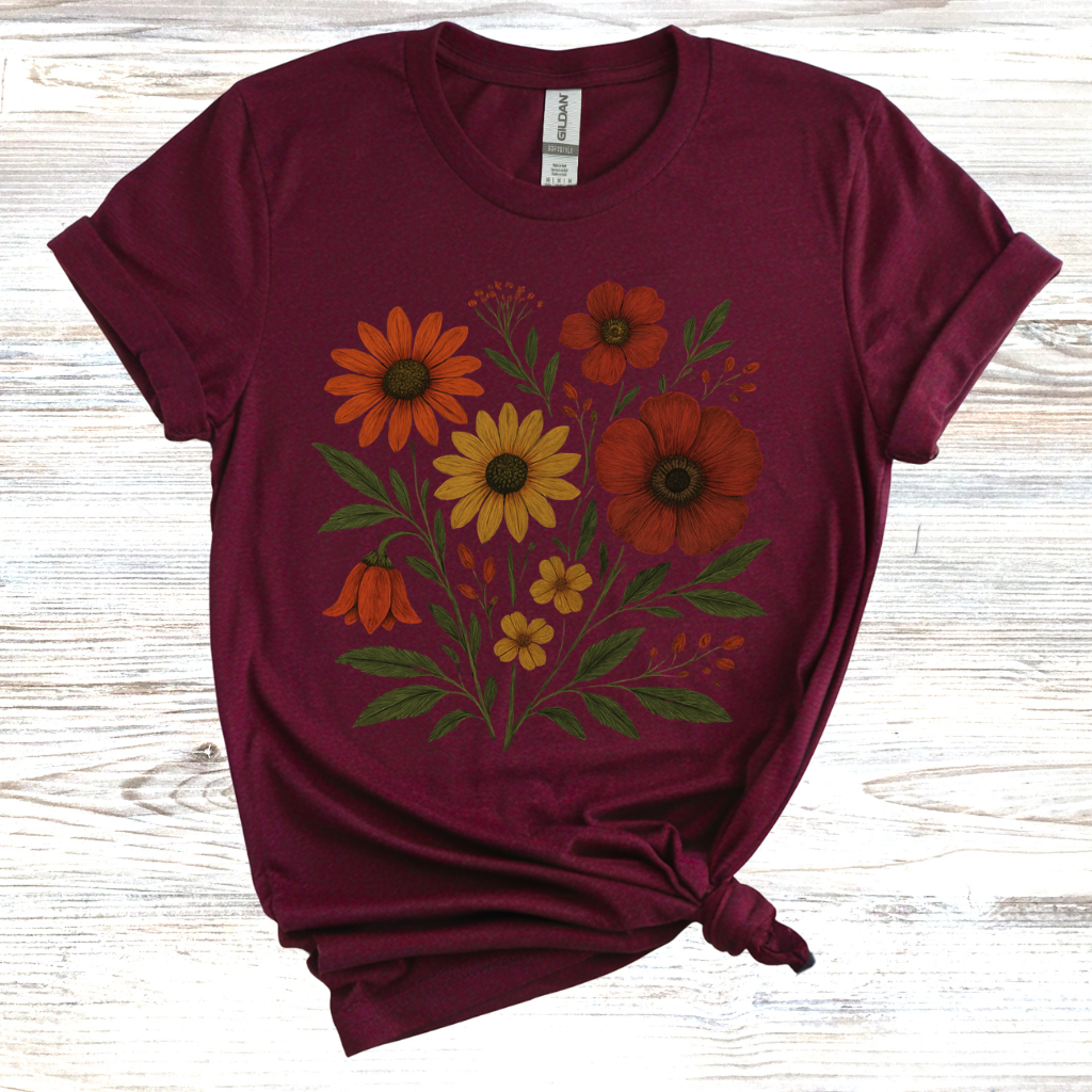 Women's Tshirt Bohemian Floral T-Shirt
