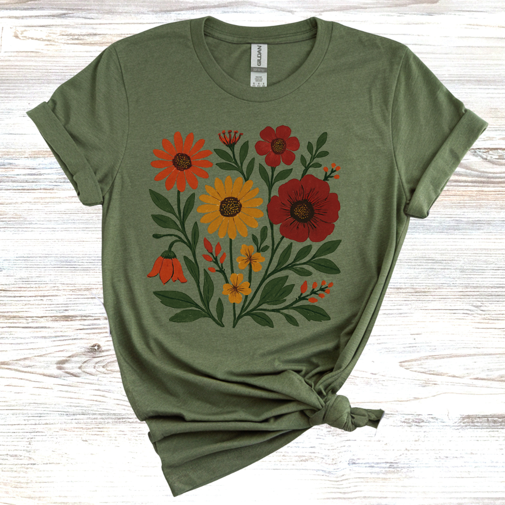 Women's Tshirt Bohemian Floral T-Shirt
