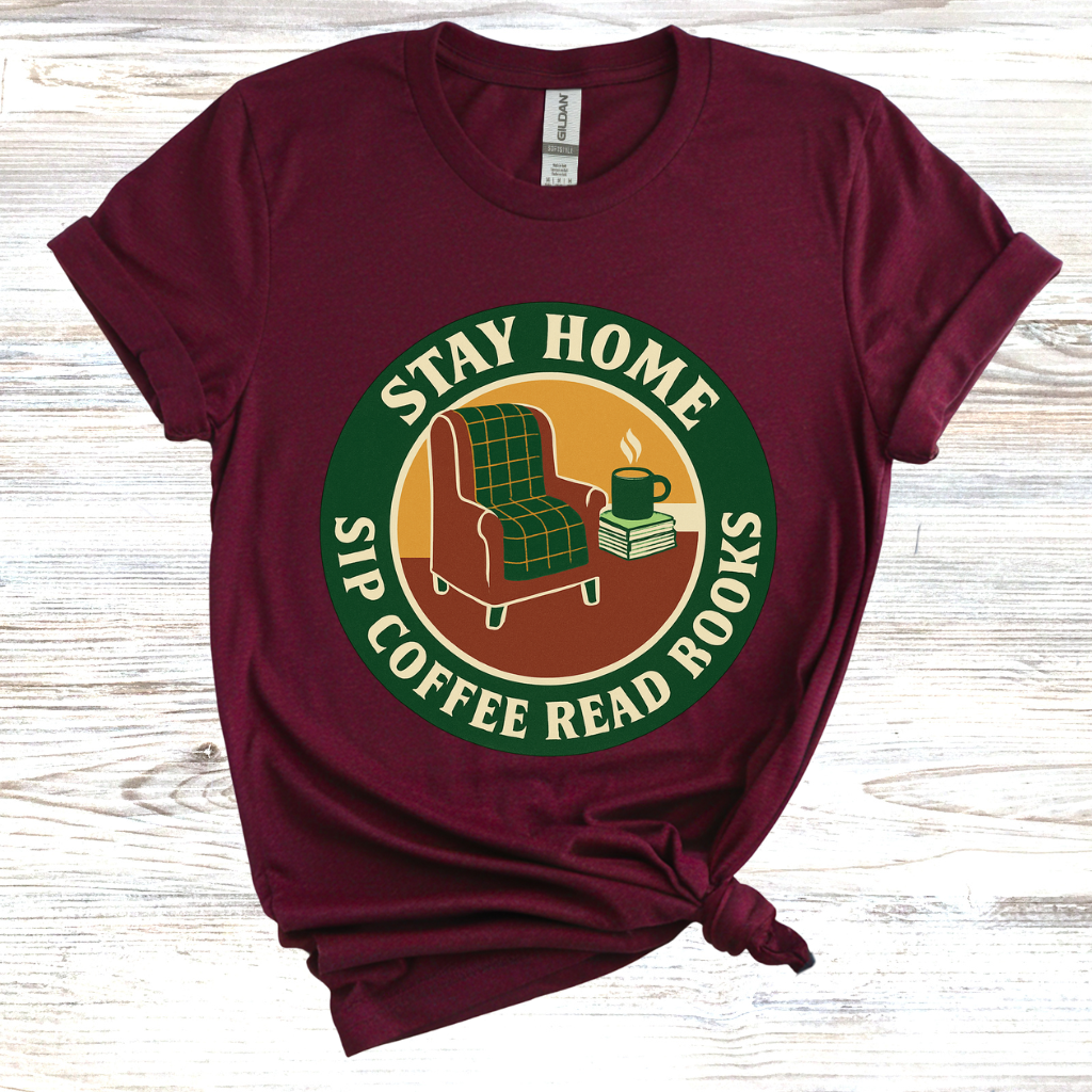 Stay Home Sip Coffee Read Books T-shirt