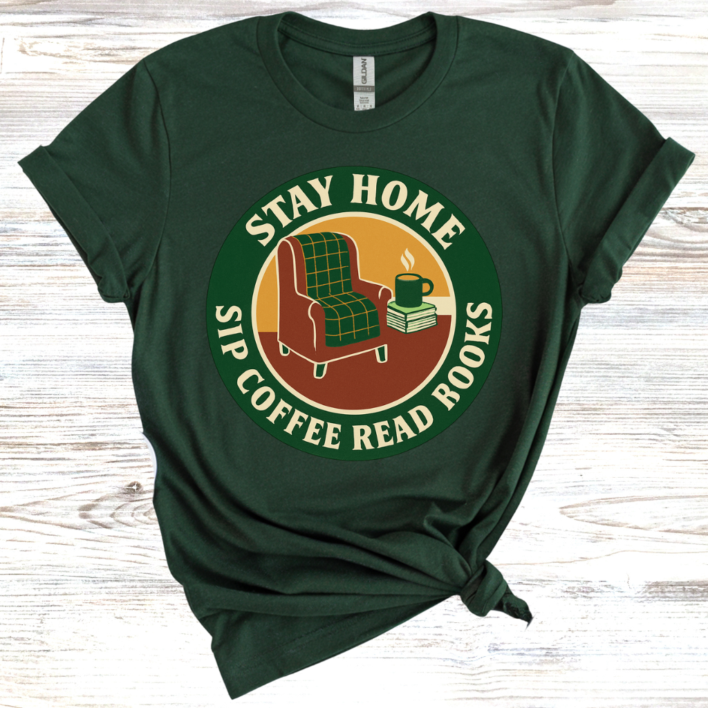 Stay Home Sip Coffee Read Books T-shirt