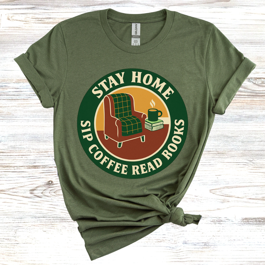 Stay Home Sip Coffee Read Books T-shirt