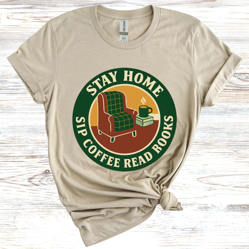 Stay Home Sip Coffee Read Books T-shirt