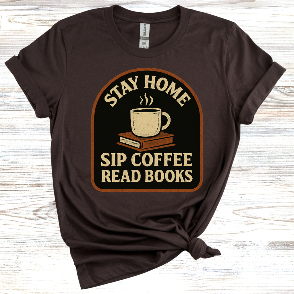 Stay Home Sip Coffee Read Books T-Shirt