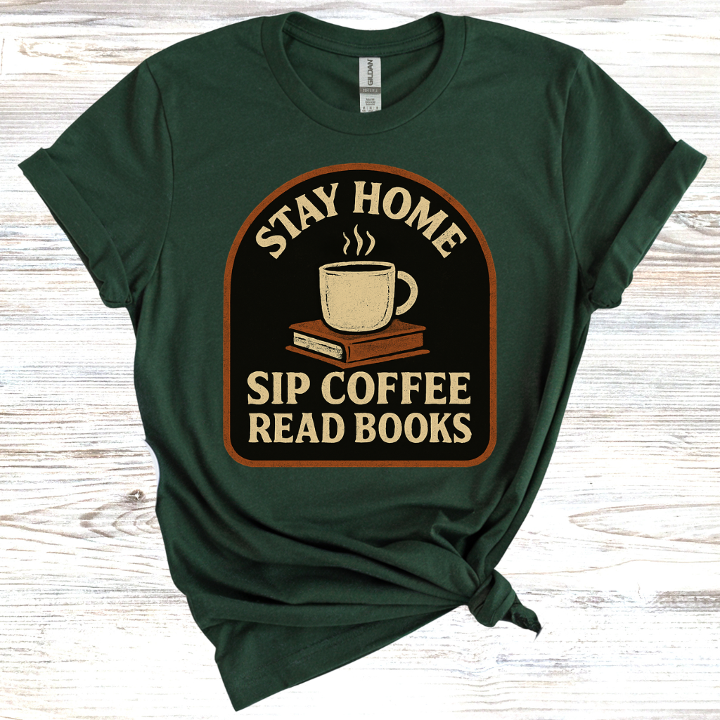Stay Home Sip Coffee Read Books T-Shirt