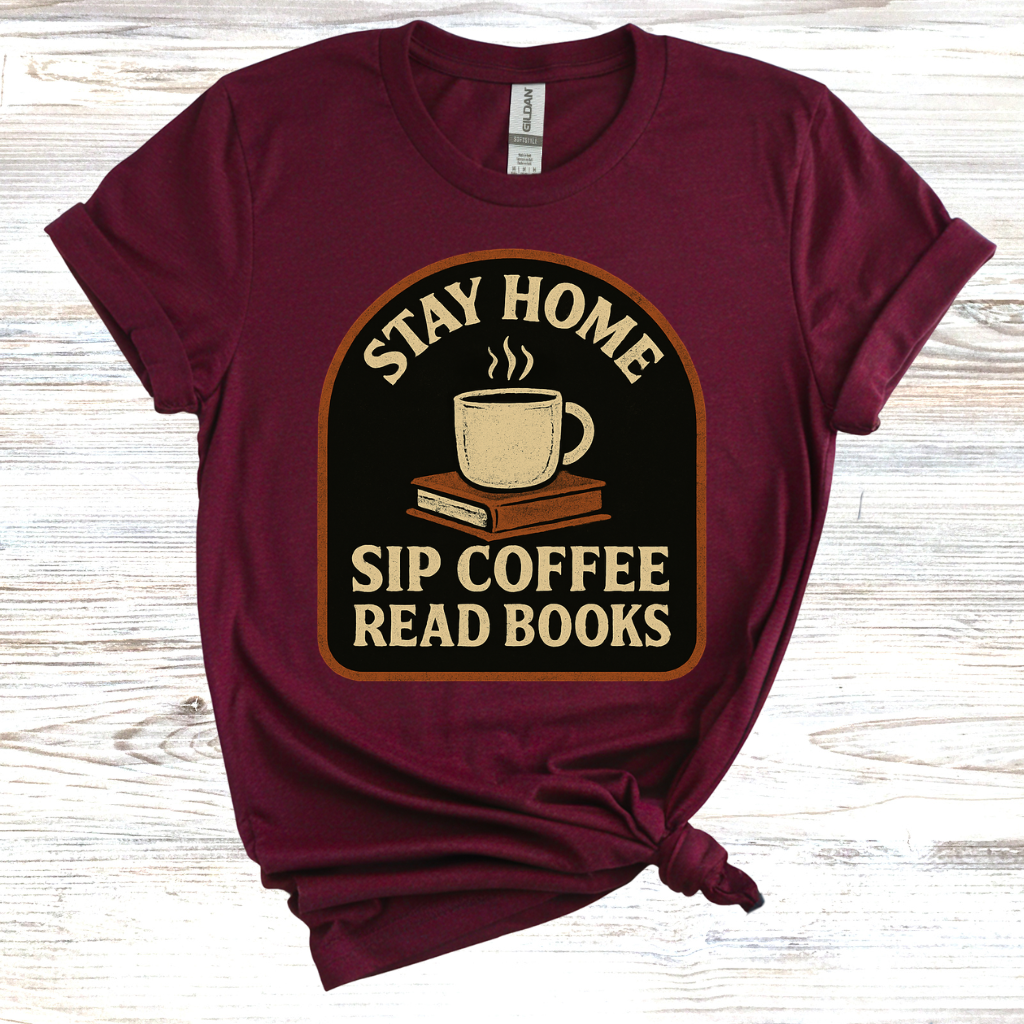 Stay Home Sip Coffee Read Books T-Shirt