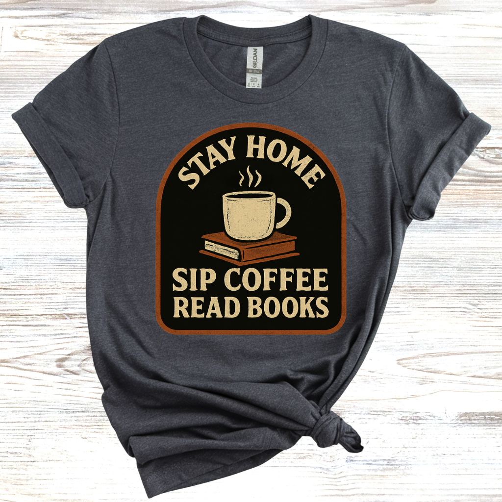 Stay Home Sip Coffee Read Books T-Shirt