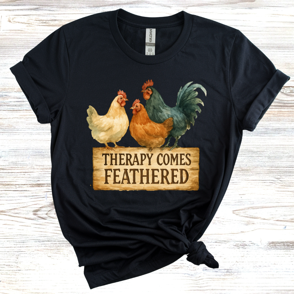 Therapy Comes Feathered T-Shirt